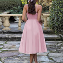 Chic A-Line Midi Dress with Spaghetti Straps