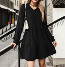 Chic Women's V-Neck Ruffle Dress