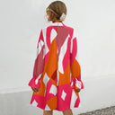 Graphic Design Women's Dress with Statement Sleeves