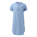 Chic Women's Short Sleeve Dress with Stand-Up Collar