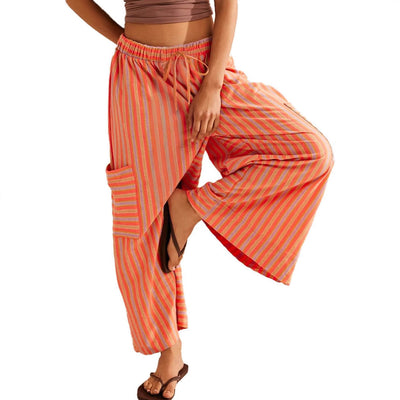 Chic Women's Striped Wide-Leg Trousers