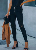 Chic Women's High-Waisted Ripped Denim