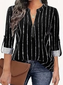 Chic Striped Shirt Dress with Trendy Zipper Detail