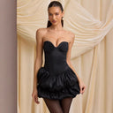 Chic Women's Cocktail Dress with Bustier and Ruffled Hem