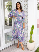 Chic V-Neck Beach Dress with Side Slit