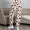 Leopard Print Fleece Lounge Pants for Women