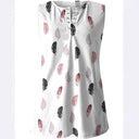 Feather Print Women's Button-Down Shirt