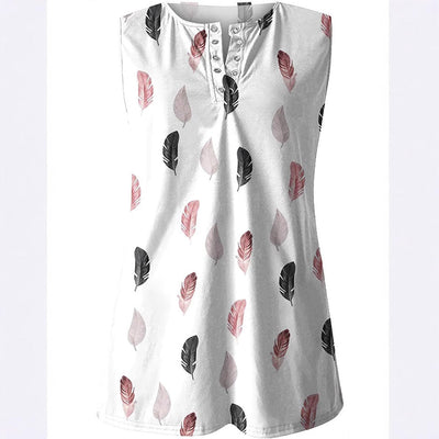 Feather Print Women's Button-Down Shirt