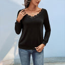 Round Neck Lace Detail Women's Top