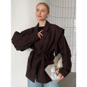 Chic Oversized Blazer with Belt Detail for Women