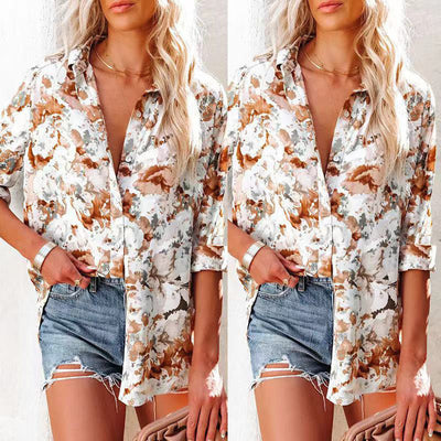 Floral Pattern Women's Blouse for Stylish Days