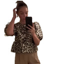 Chic Leopard Print Ruffle Blouse for Women