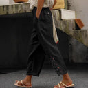 Embroidered Women's Linen Pants for Effortless Style