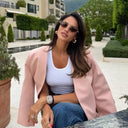 Chic Women's Blazer Jacket with Contemporary Pockets