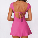 Chic Women's Summer Dress with Flared Skirt and Square Neckline
