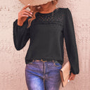 Textured Women's Blouse with Sheer Accents