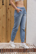Stylish Women's Cargo Pants with Elastic Waist and Pockets