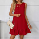 Women's Ruffled Hem Sleeveless Summer Dress