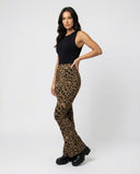 Trendy Women's Leopard Print Flared Leggings