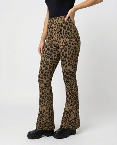 Trendy Leopard Print Flared Leggings for Women