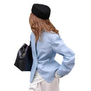 Chic Asymmetrical Women's Blazer Jacket with Pockets