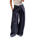Chic Wide-Leg Fabric Trousers for Women