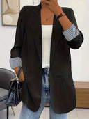 Chic Blazer Jacket with Striped Accents