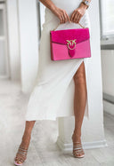 Chic Knee-Length Skirt with Side Slit & Button Details