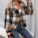 Stylish Women's Checked Blazer Jacket