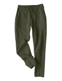 Chic Linen Blend Chino Pants with Adjustable Waist