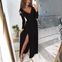 Chic Long Sleeve Dress with Side Slit for Women