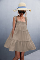 Stylish Women's Ruffle Summer Dress with Adjustable Straps
