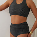 Chic Women's High-Cut Bikini Set with Ruching