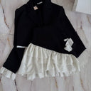 Chic Ruffle Detail Cropped Blazer for Women