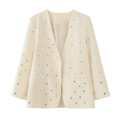 Sequined Women's Blazer Jacket for Stylish Chic