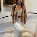Chic Women's Blazer Jacket with Stylish Connectable Belt