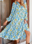 Floral Asymmetrical Midi Dress for Women
