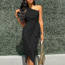 Chic Women's Asymmetrical Dress with Unique Detail