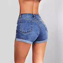 Chic High-Waisted Distressed Denim Shorts for Women