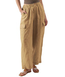 Stylish Women's Linen Cargo Pants with High Pockets
