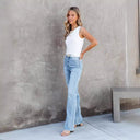 High-Waist Bootcut Jeans with Chic Wash for Women