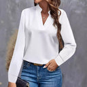 Chic Stand-Up Collar Long Sleeve Blouse for Women