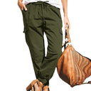 Women's Cargo Pants with Elastic Waist and Utility Pockets