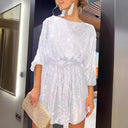 Chic Lurex Cocktail Dress with Adjustable Waist