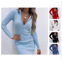 Sleek High Neck Mini Dress with Zipper