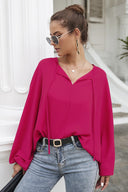 Chic V-Neck Blouse with Flared Sleeves for Women