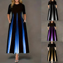 Maxi Dress with Gradient Design and Side Pockets