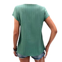 Chic Women's Button Detail Short Sleeve Tee