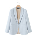 Chic Women's Blazer with Trendy Cut and Stylish Pockets