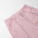 High-Waisted Ladies' Diamond Pattern Trousers